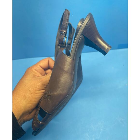 Trendsetter Brown Mary Jane Slip on Heels Sandals Women Sz 7 M - Picture 10 of 10